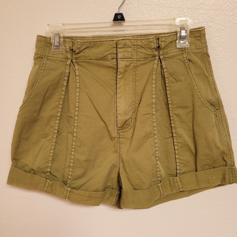 Joie Xandria Green Pleated Front Shorts